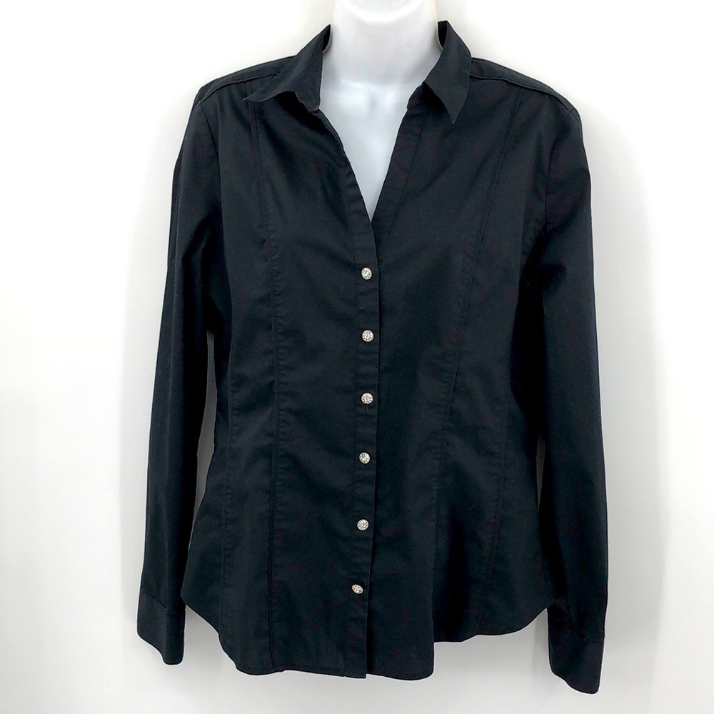 New York & Company 7th Avenue Design Studio Button Down Fitted Shirt Size M